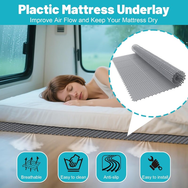 Chiligent Store Mattress Underlay, 83" x 59" Plastic Under Mattress Ventilation for Improving Air Flow and Keeping Dry, Mattress Underlay Pads for RV, Camper, Boat - Image 3